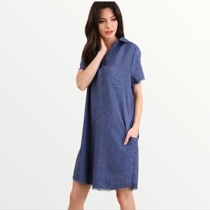 UMGEE RAW HEM CHAMBRAY DRESS L